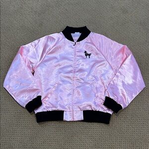 Spirit Pink Satin Sequin Poodle Jacket size Large 50s Grease Costume Halloween